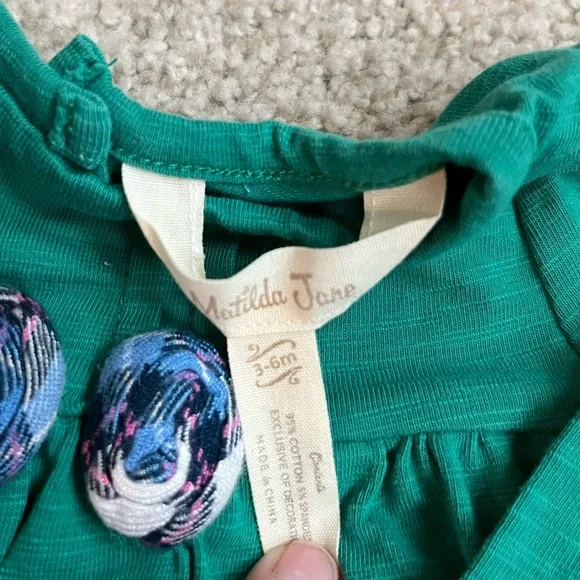 Matilda Jane Baby Green & Purple Rosebud Dress - Picture 4 of 4